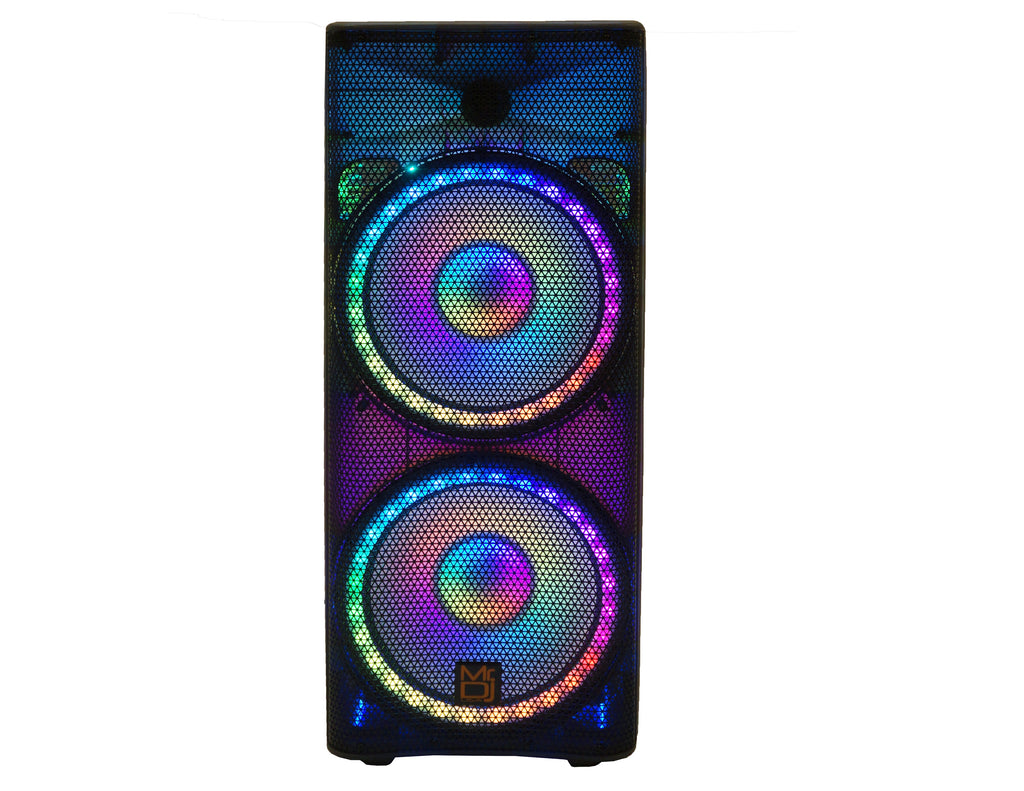 2 MR DJ PBX6500LED & PBX6500S Dual 15" 3-Way Full-Range Powered/Active and Passive DJ PA Multipurpose Live Sound Bluetooth Loudspeaker