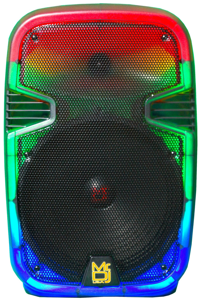 MR DJ PL12FLAME 12" Portable Translucent Bluetooth Speaker + Speaker Stand