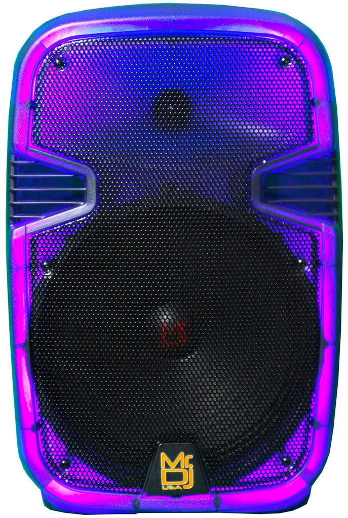 MR DJ PL12FLAME 12" Portable Translucent Bluetooth Speaker + Speaker Stand + 18-LED Slim Par Wash DJ Light