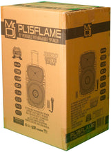 Load image into Gallery viewer, MR DJ PL15FLAME 15" Portable Translucent Trolley PA DJ Active Powered Bluetooth TWS Speaker 3500 Watts LCD/MP3/USB/micro SD