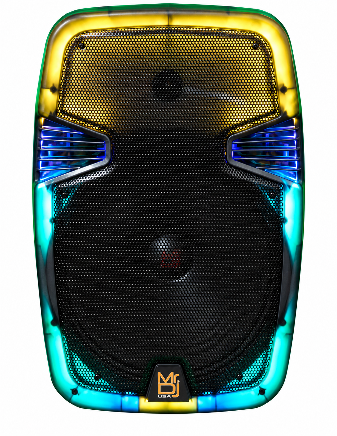 MR DJ PL12FLAME 12" Portable Translucent Bluetooth Speaker + Speaker Stand + 7-LED Moving Head DJ Light