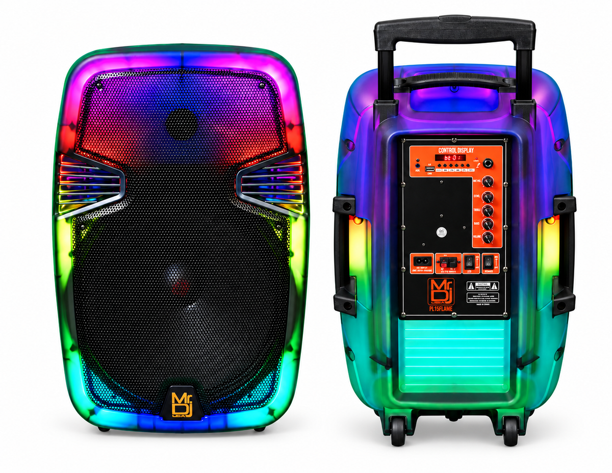 MR DJ PL12FLAME 12" Portable Translucent Bluetooth Speaker