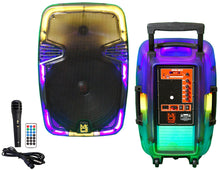 Load image into Gallery viewer, MR DJ PL15FLAME 15" Portable Translucent Trolley PA DJ Active Powered Bluetooth TWS Speaker 3500 Watts LCD/MP3/USB/micro SD