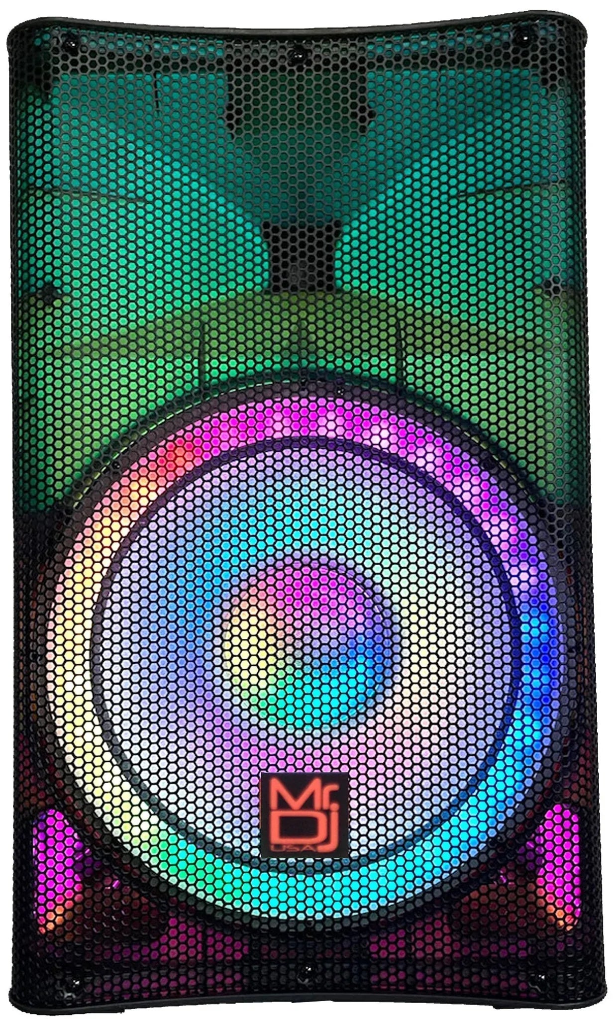 2 MR DJ PLED5200 + 2 Speaker Stand 2-Way 15" Portable PRO PA DJ Active Powered Speaker Bluetooth FM USB Sd Karaoke & Smart App + 2 Speaker Stand
