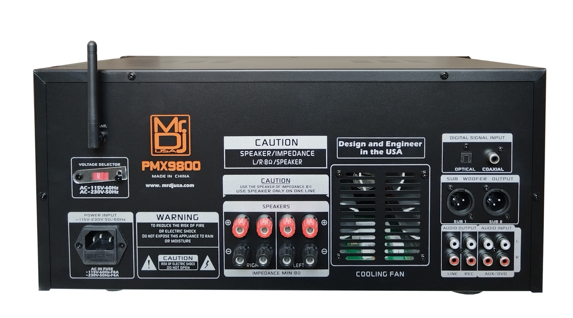 MR DJ PMX9800 8 Channel 5000W Powered PA DJ Audio Mixer – Mr Dj USA