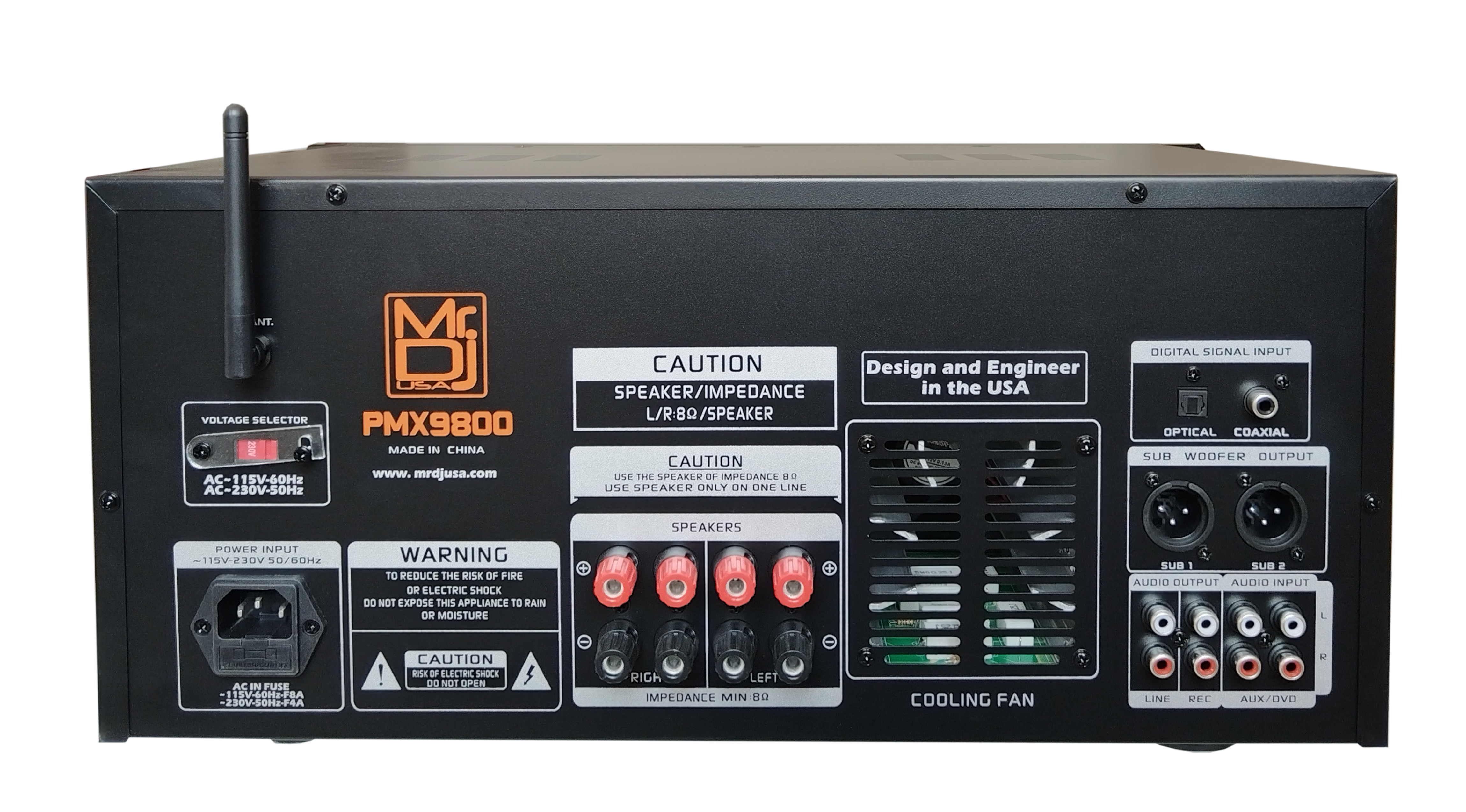 MR DJ PMX9800 5000W PA DJ Audio Mixer Powered Soundboard EQ DSP Bluetooth FM