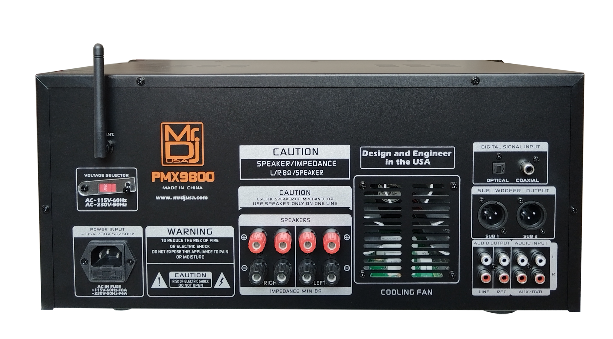MR DJ PMX9800 8 Channel 5000W Powered PA DJ Audio Mixer – Mr Dj USA