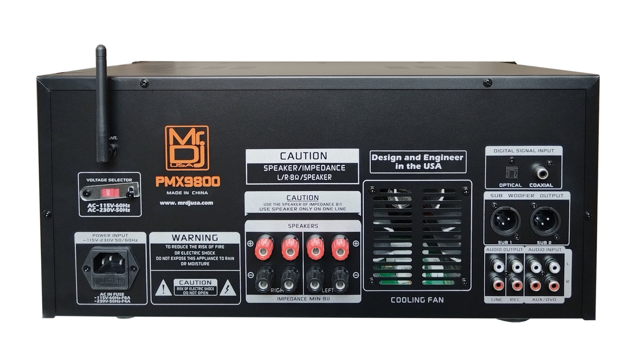 MR DJ PMX9800 8 Channel 5000W Powered PA DJ Audio Mixer – Mr Dj USA