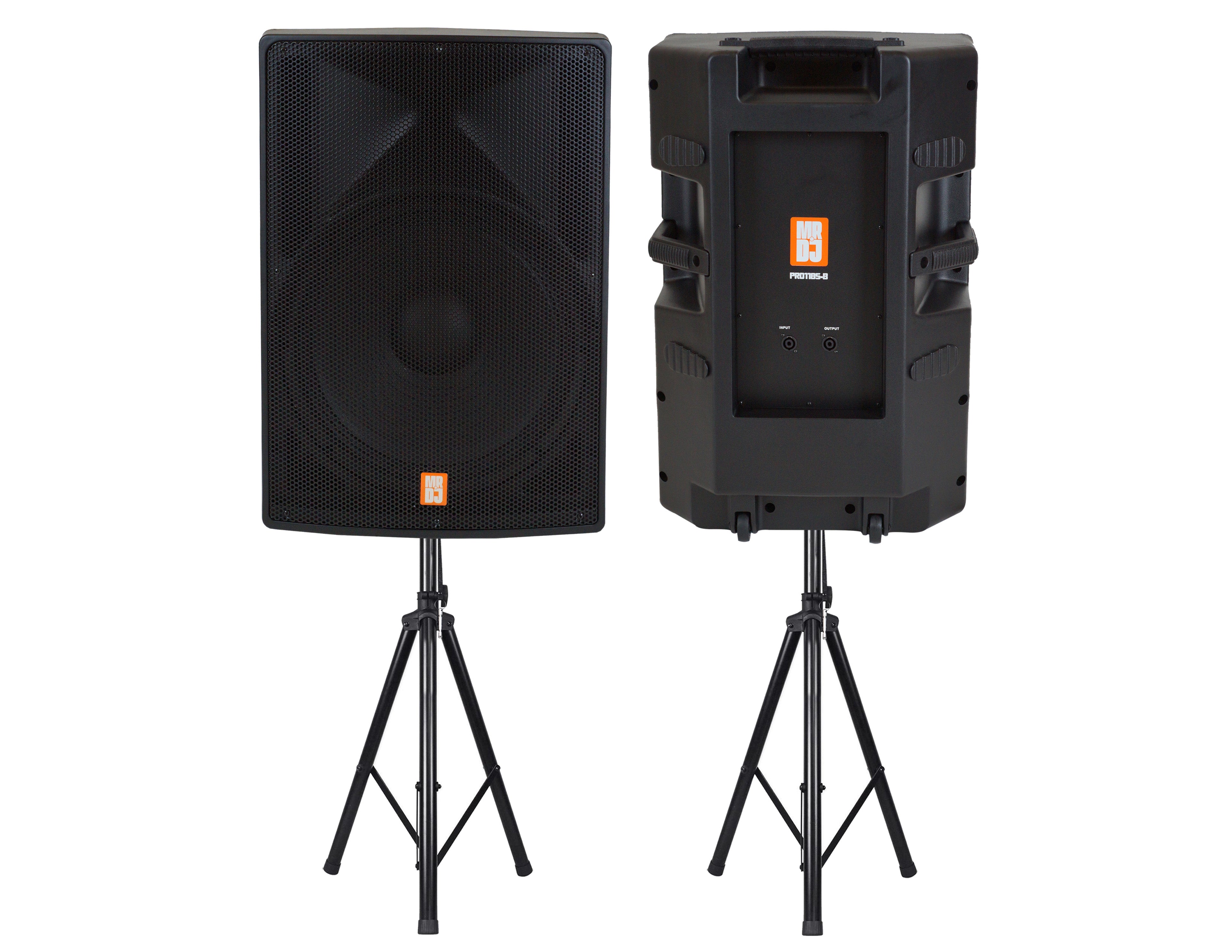 2 MR DJ PRO118S-B Powerful PRO PA DJ Single 18" Passive Speaker + Stand