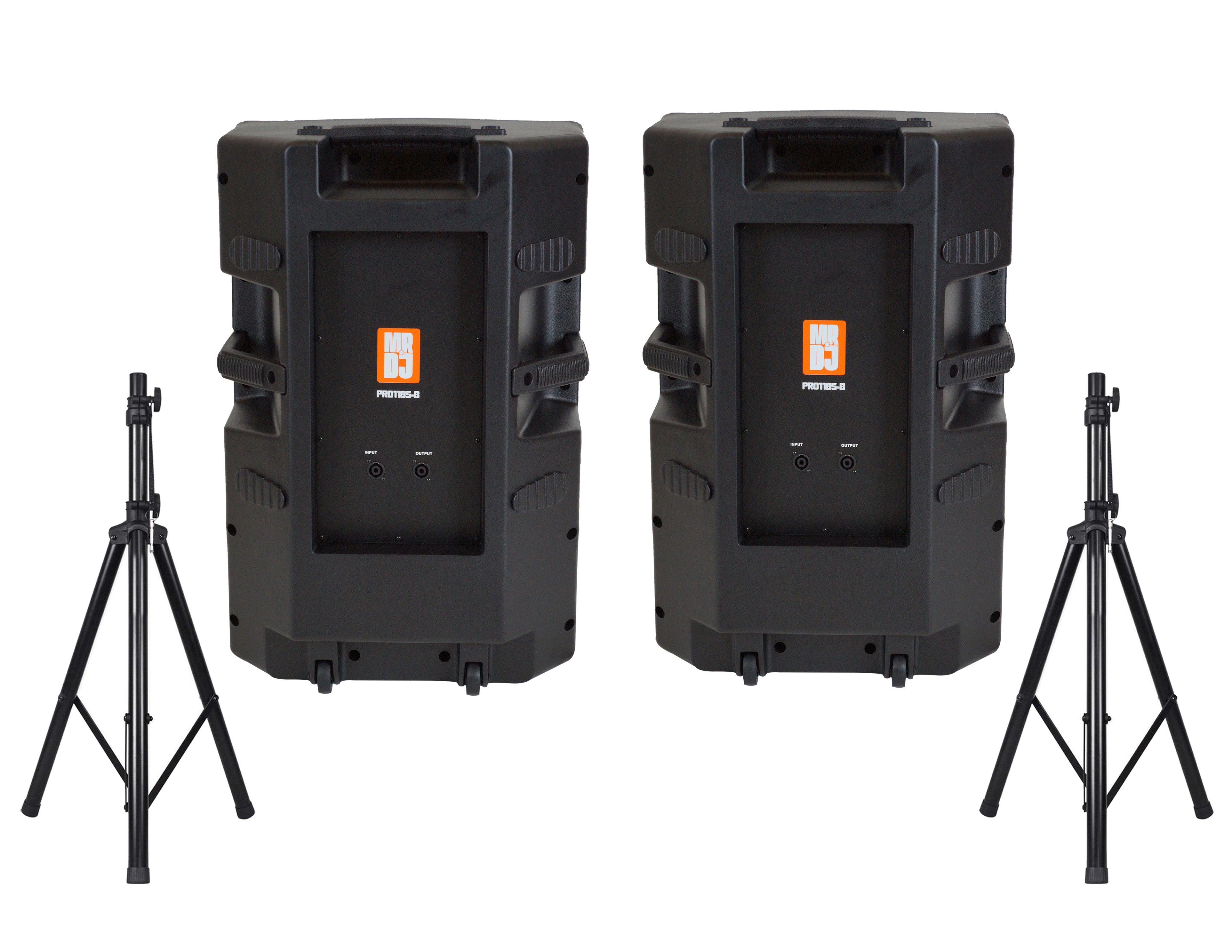 2 MR DJ PRO118S-B Powerful PRO PA DJ Single 18" Passive Speaker + Stand