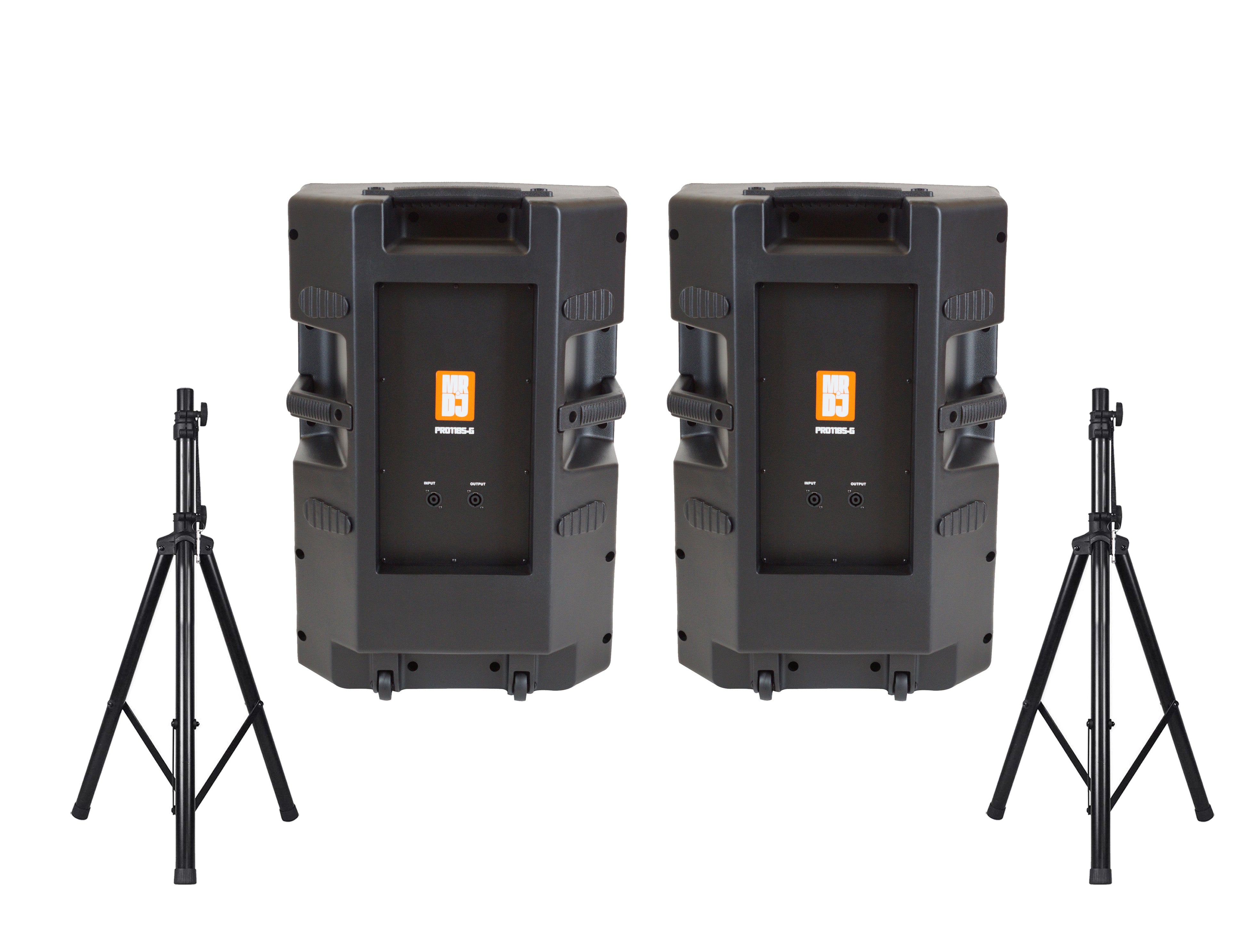 2 MR DJ PRO118S-G Powerful PRO PA DJ Single 18" Passive Speaker + Stand