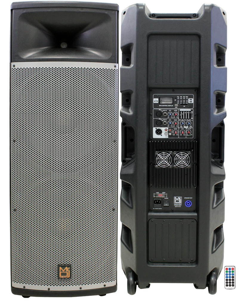 MR DJ PRO215BT PRO PA DJ Dual 15" 3-Way Powered/Active DJ PA Multipurpose Live Sound Loudspeaker