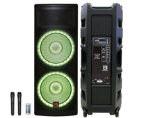 Load image into Gallery viewer, MR DJ PRO215LED Professional Dual 2x15" 5500W PA DJ Bluetooth Powered Speaker