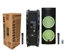 Load image into Gallery viewer, MR DJ PRO215LED Professional Dual 2x15" 5500W PA DJ Bluetooth Powered Speaker