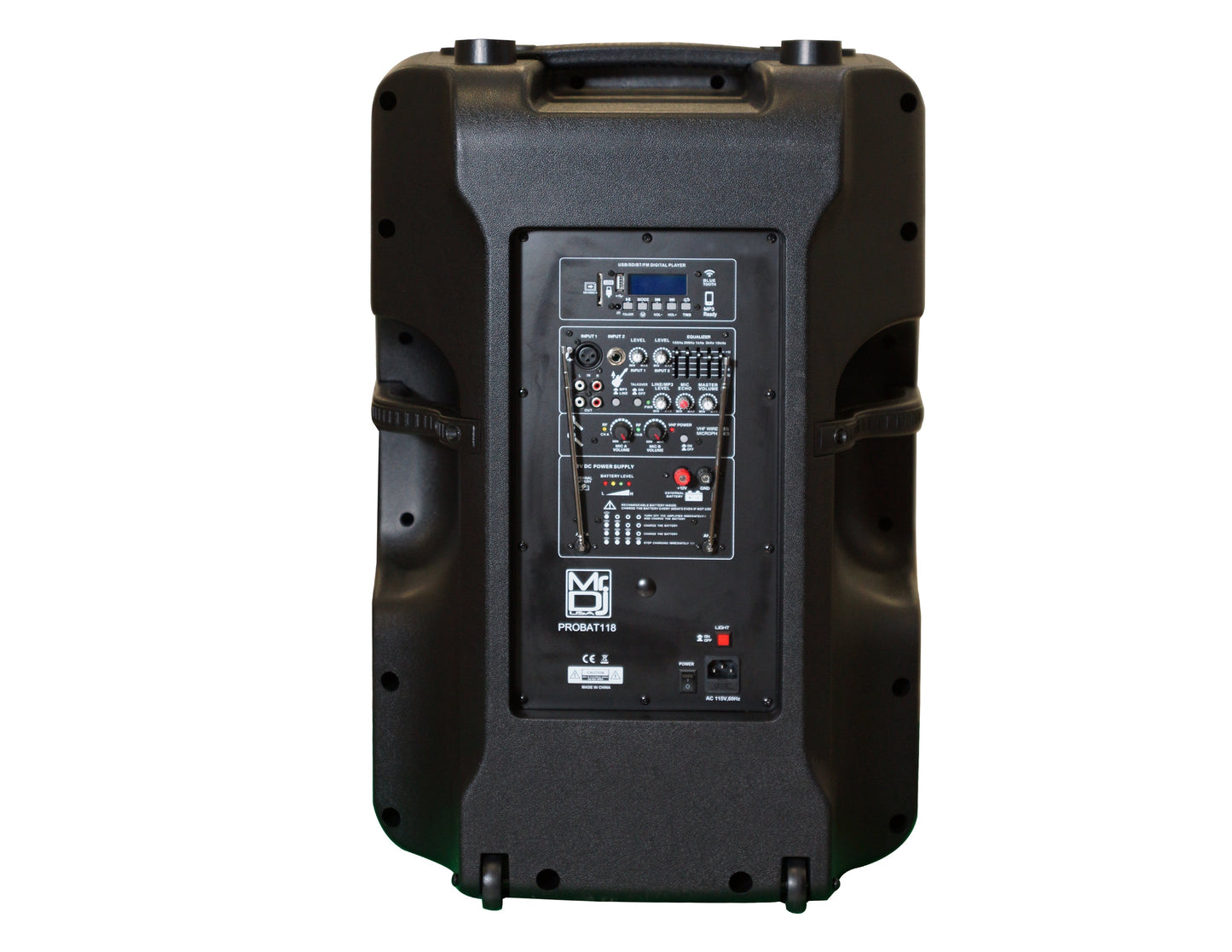 MR DJ PROBAT118 18" PRO PA DJ 4000 Watts Active Portable Rechargeable Speaker