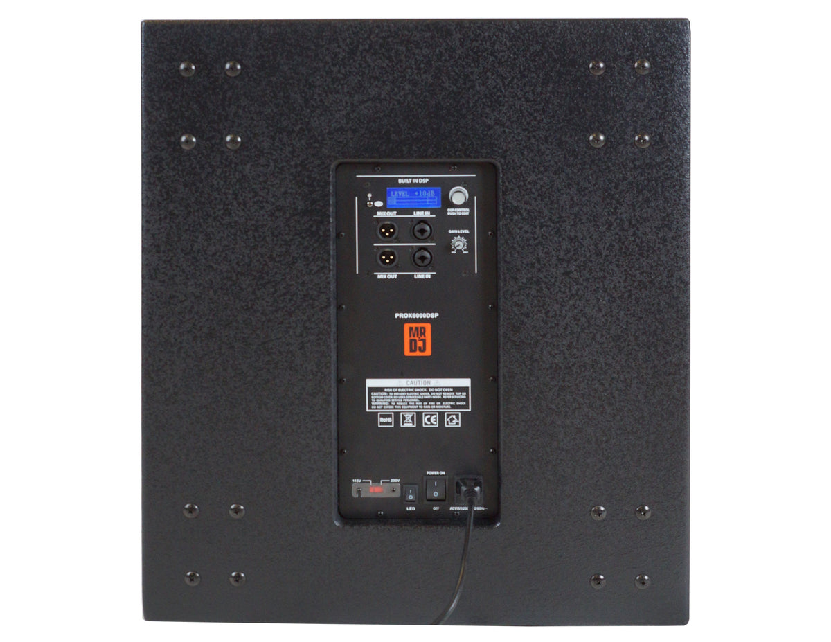 MR DJ PROX6000DSP 18" Active Powered DSP Enhanced Subwoofer 6000 Watts