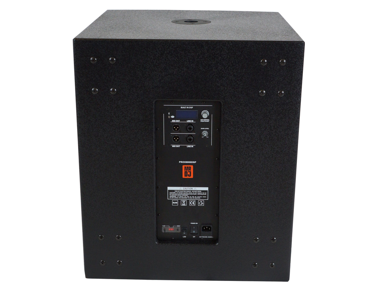 MR DJ PROX6000DSP 18" Active Powered DSP Enhanced Subwoofer 6000 Watts