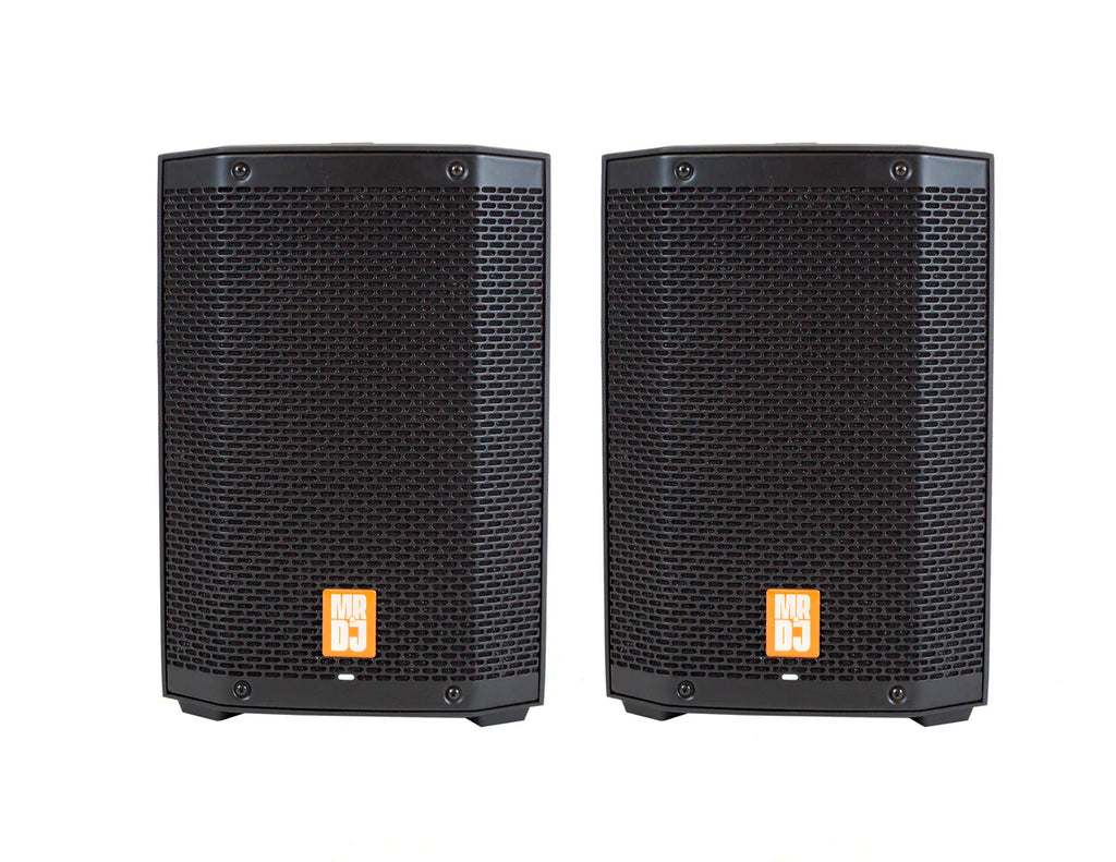 2 MR DJ PROX8PA PRO Battery Powered Active Portable PA Speaker All-in-One Array System