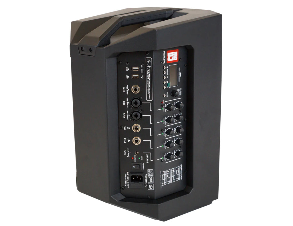 2 MR DJ PROX8PA PRO Battery Powered Active Portable PA Speaker All-in-One Array System