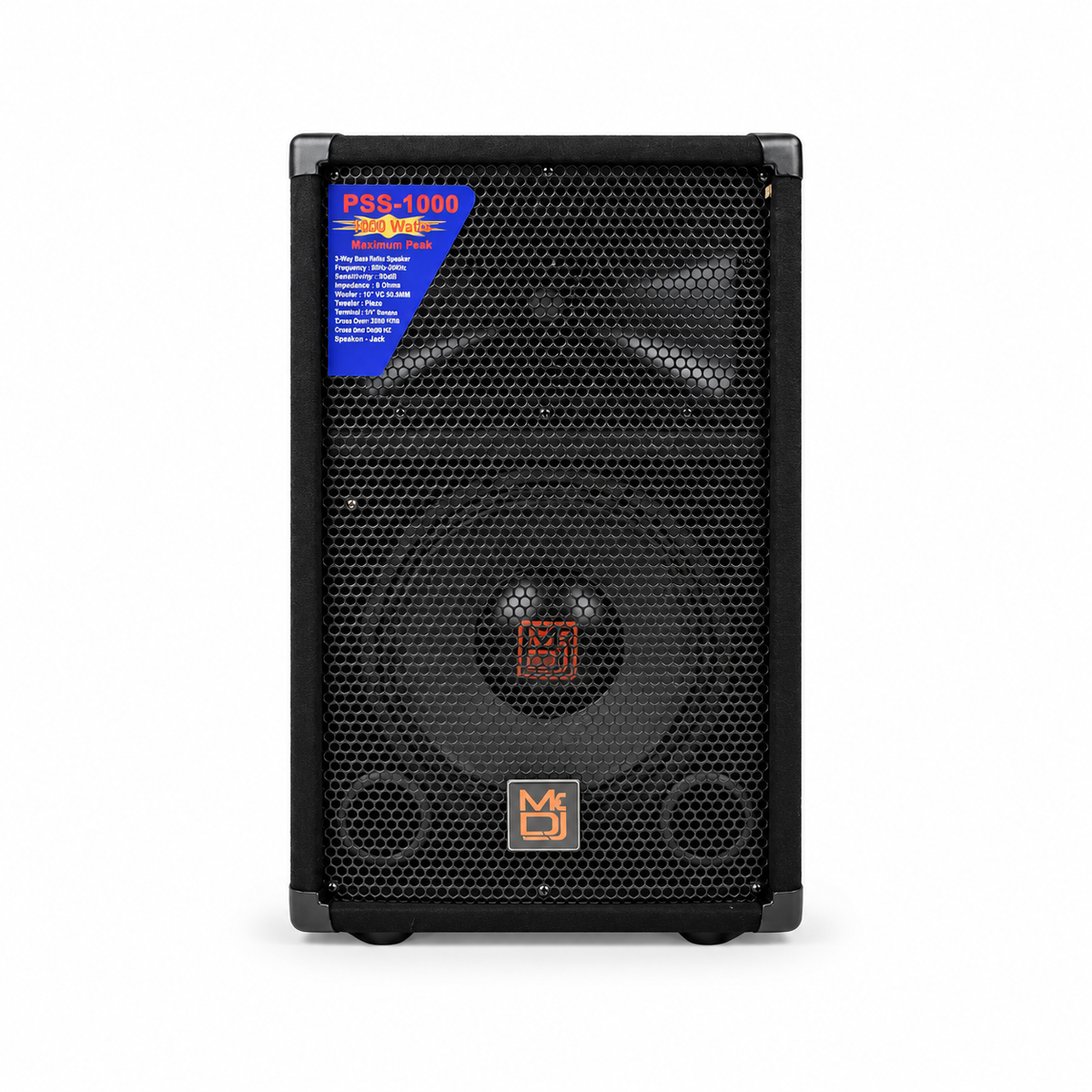 MR DJ PSS-1000 Passive 1200 Watts 2-Way DJ/PA PRO Audio Single 10 Inch Loudspeaker
