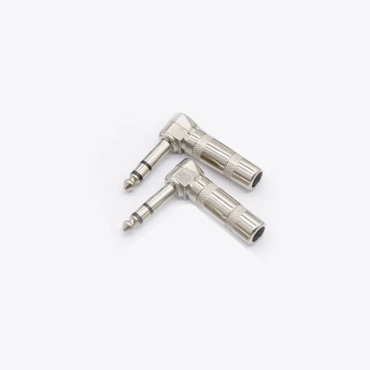 MR DJ QAM2 2-Piece 1/4" Right-Angle Stereo Male Audio Plug Connectors