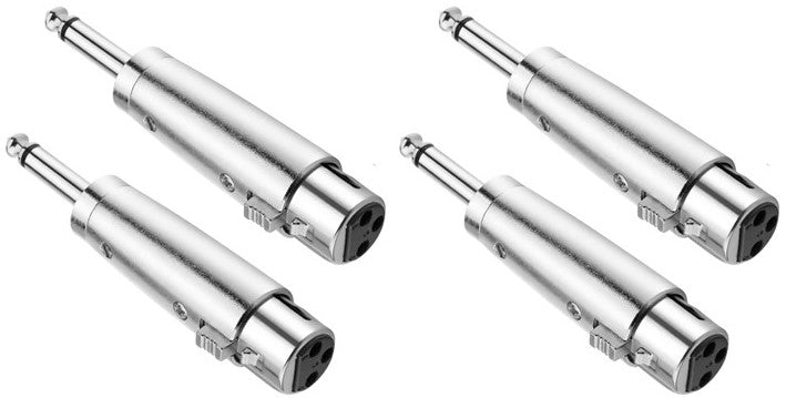 4 MR DJ QTMXLRF1 XLR Female to 1/4" Mono Male Adapter Converter Gender Audio Coupler