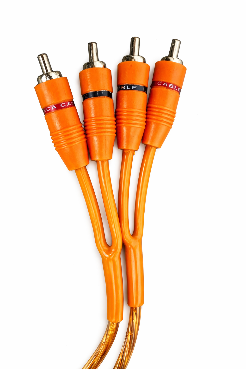 Absolute RCA1OR 1ft Orange RCA Cable 100% OFC Oxygen Copper 2-Ch Stereo Interconnect Twisted Pair Noise Reduction Gold-Plated Connectors HiFi Audio Cable for Car/Home Audio