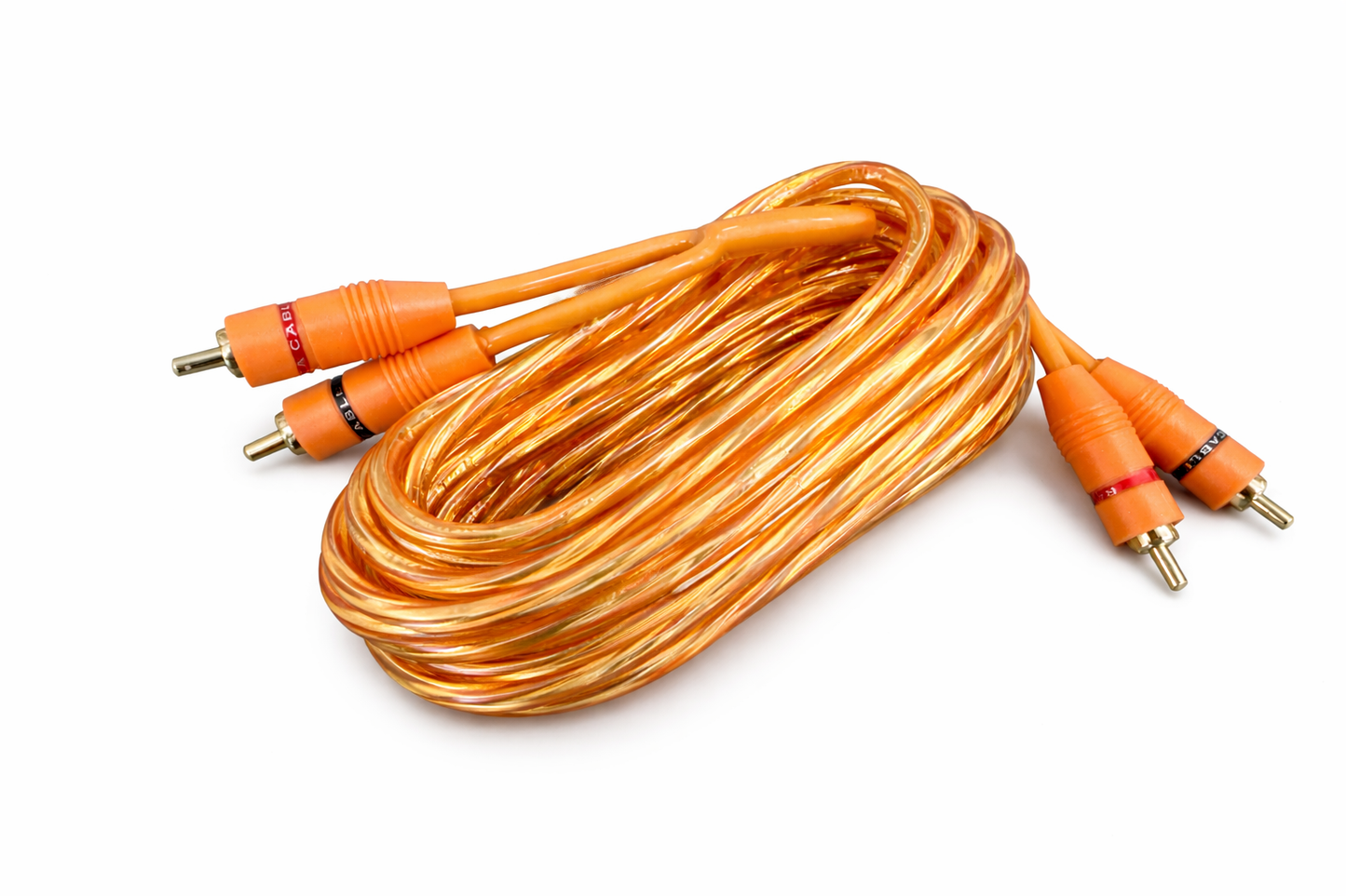 4 Absolute RCA1OR 1ft Orange RCA Cable 100% OFC Oxygen Copper 2-Ch Stereo Interconnect Twisted Pair Noise Reduction Gold-Plated Connectors HiFi Audio Cable for Car/Home Audio