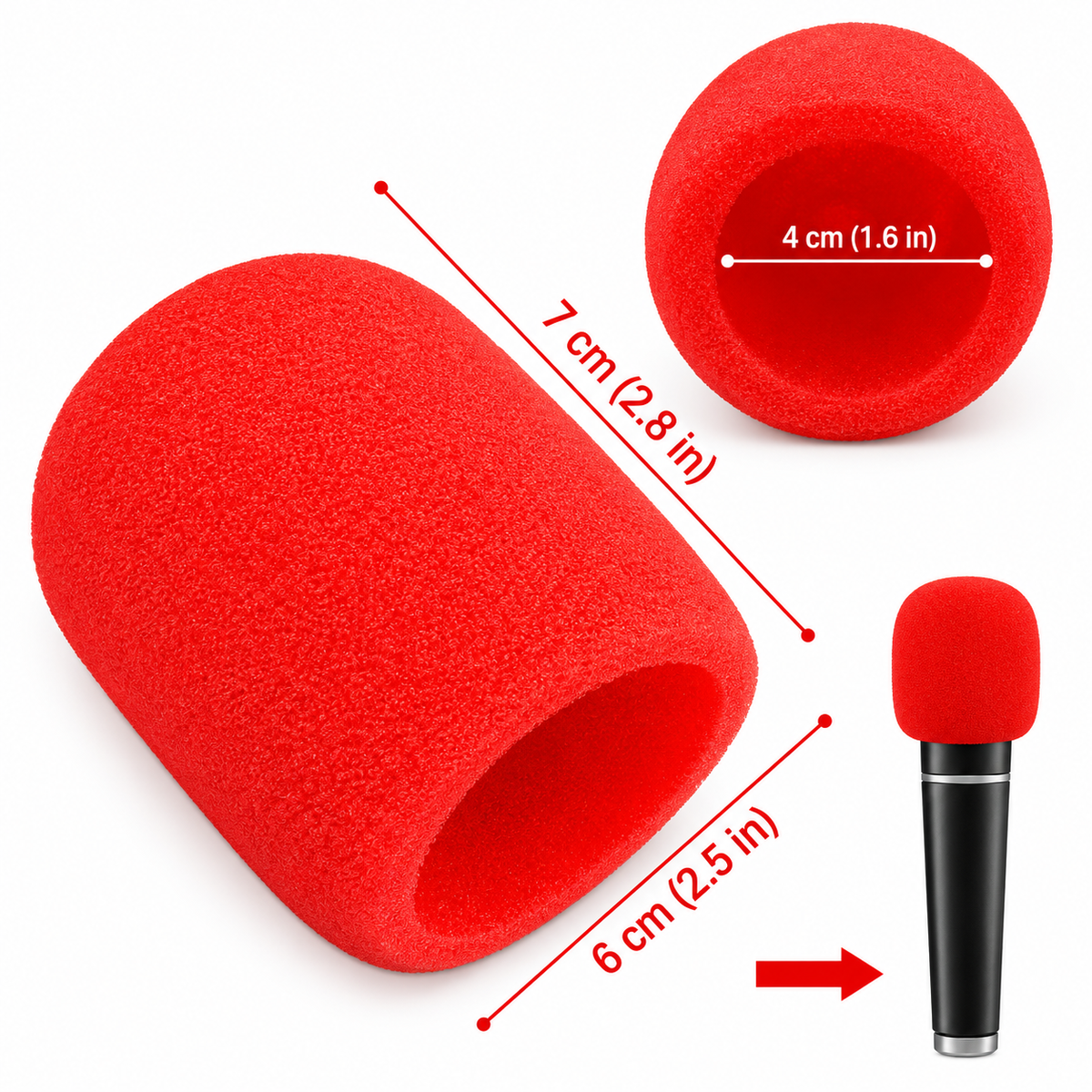 MR DJ SPONGE-C5 5 PCS 5 Color Microphone Sponge Foam Microphone Covers Handheld