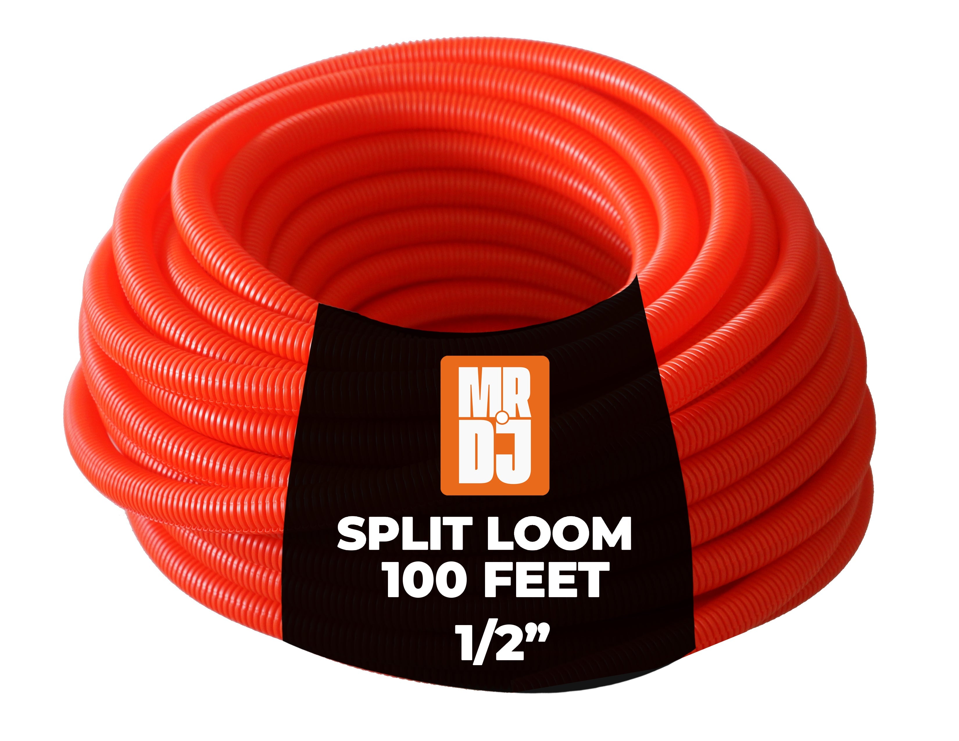 MR DJ DSLT12RD 100' 1/2" 13mm Red Split Wire Loom Conduit Tubing Sleeve Tube