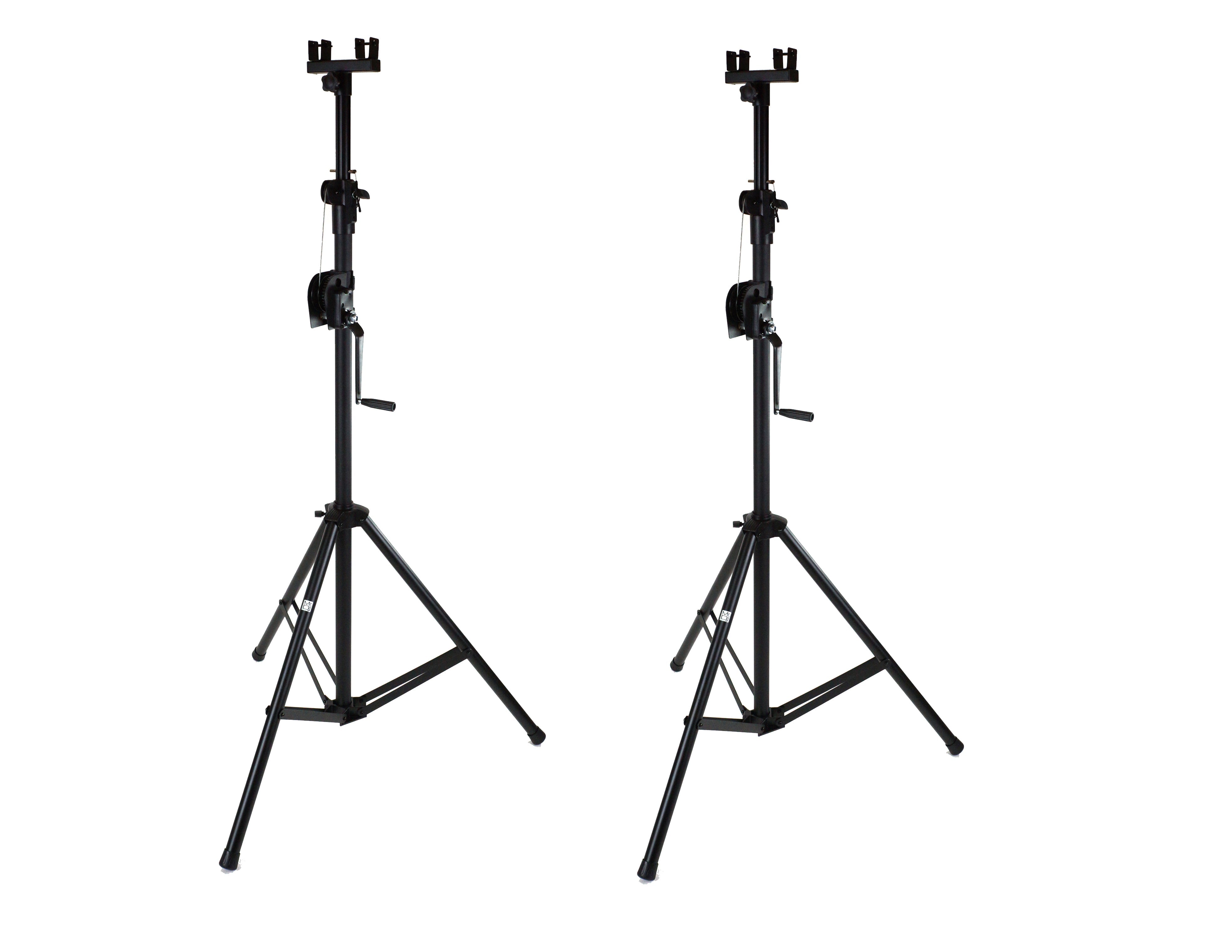 MR DJ ST150-2-6-3 DJ Lighting Truss Stand Dual Crank-Up Stand & 15FT X 6" Triangle Truss