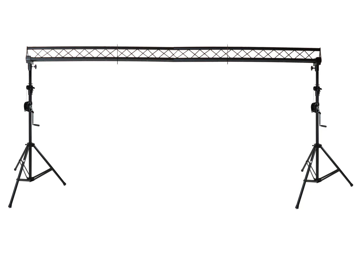 MR DJ ST150-2-10-3 DJ Lighting Truss Stand Dual Crank-Up Stand & 15FT X 10" Triangle Truss