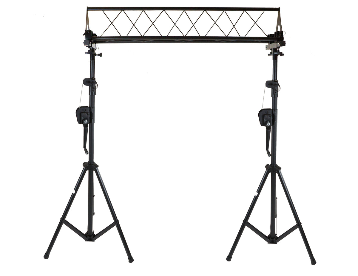 MR DJ ST150-2-10-2 DJ Lighting Truss Stand Dual Crank-Up Stand & 10FT X 10" Triangle Truss