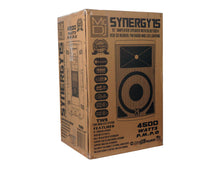 Load image into Gallery viewer, MR DJ SYNERGY15 15" Wireless Portable PA Speaker System 4500W High Powered Bluetooth Indoor and Outdoor DJ PA Sound Stereo Loudspeaker USB SD MP3 AUX Input Flashing Party Light &amp; FM Radio