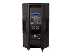 Load image into Gallery viewer, MR DJ SYNERGY15 15" Wireless Portable PA Speaker System 4500W Powered Bluetooth Indoor &amp; Outdoor DJ Stereo Loudspeaker with USB SD MP3 AUX Input, Flashing Party Light &amp; FM Radio
