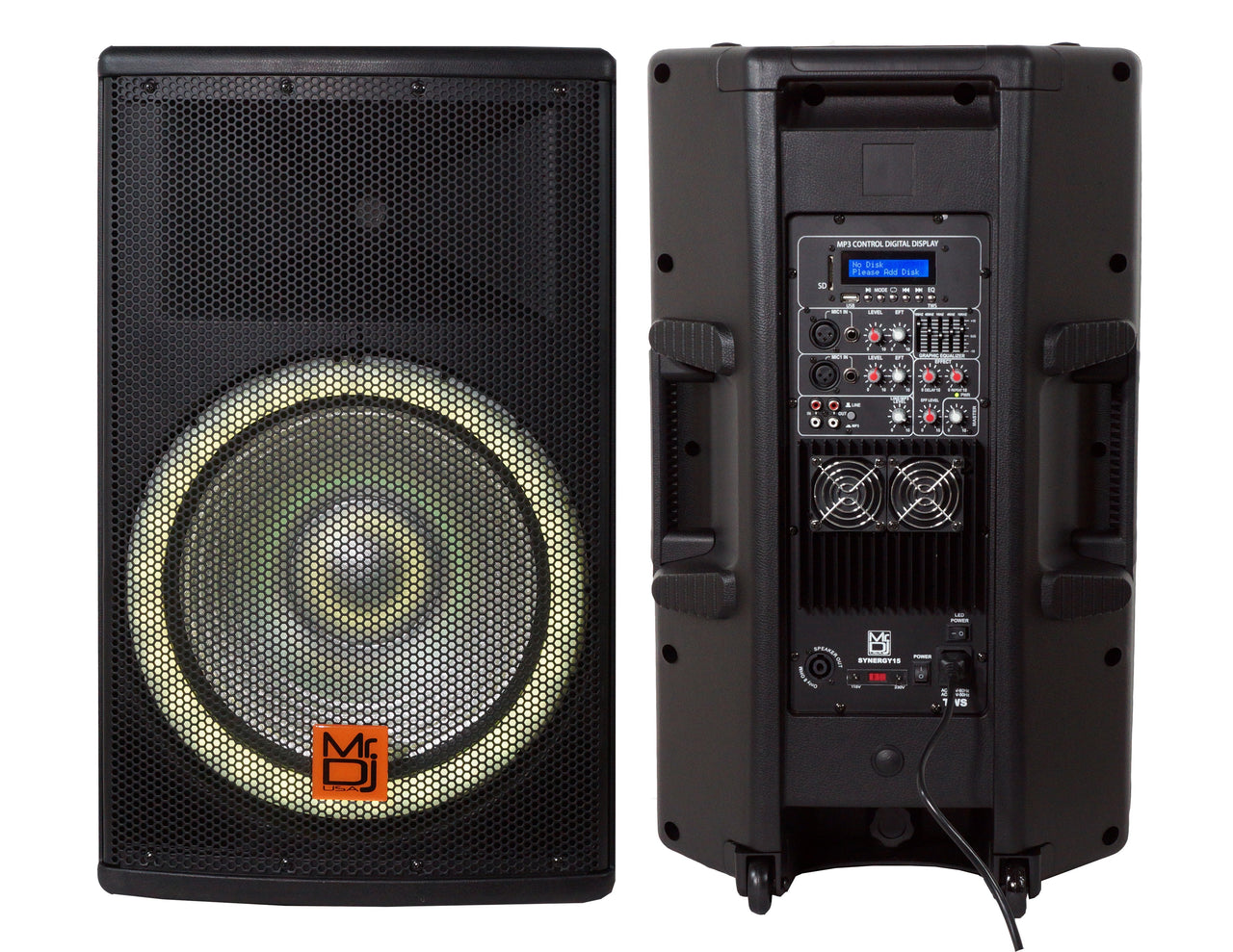 SYNERGY15 Bluetooth Speaker 2-Way 15" Portable Active Powered PRO PA DJ Speaker