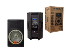 Load image into Gallery viewer, MR DJ SYNERGY15 15" Wireless Portable PA Speaker System 4500W Powered Bluetooth Indoor &amp; Outdoor DJ Stereo Loudspeaker with USB SD MP3 AUX Input, Flashing Party Light &amp; FM Radio