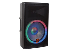 Load image into Gallery viewer, MR DJ SYNERGY15 15" Wireless Portable PA Speaker System 4500W Powered Bluetooth Indoor &amp; Outdoor DJ Stereo Loudspeaker with USB SD MP3 AUX Input, Flashing Party Light &amp; FM Radio