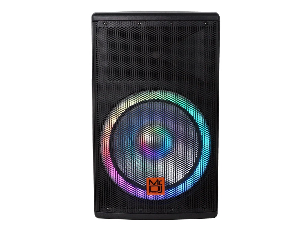 Mr. DJ SYNERGY15 15 Inch 4500W 2-Way Powered Active Speaker 4 Ohm Stage Bluetooth Audio Speaker