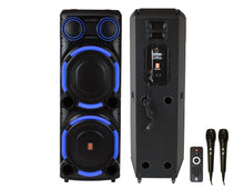 Load image into Gallery viewer, 2 MR DJ VEGAS+ Dual 15” Powered Bluetooth DJ Speaker 6500W Active PA System