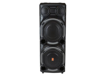 MR DJ USA Vegas+ Double 15" Bluetooth powered PA active speakers with LED lights and dual woofers.