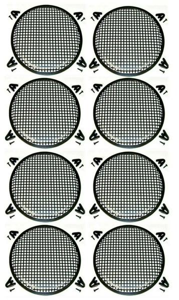 8 pack of 15 inch subwoofer grill metal mesh covers for speaker protection and sound quality.