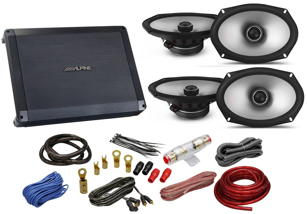 Alpine Bundle 2 S2-S69 6x9" speakers + BBX-F1200 280W 4-Ch Amp + AMP Kit