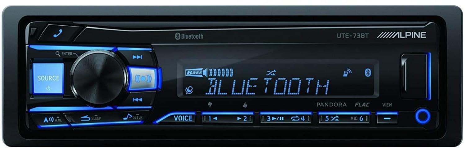 Alpine UTE-73BT RUE-4360 Remote + Two Pairs SXE-6926S 6x9" Coax Speakers