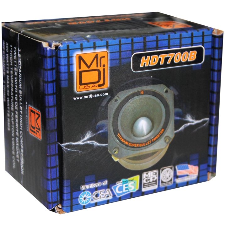 2 MR DJ HDT700B 3.5" Titanium Bullet High Compression Tweeter Car Van ATV UTV Marine Boat Motorcycle Motorsports Competition