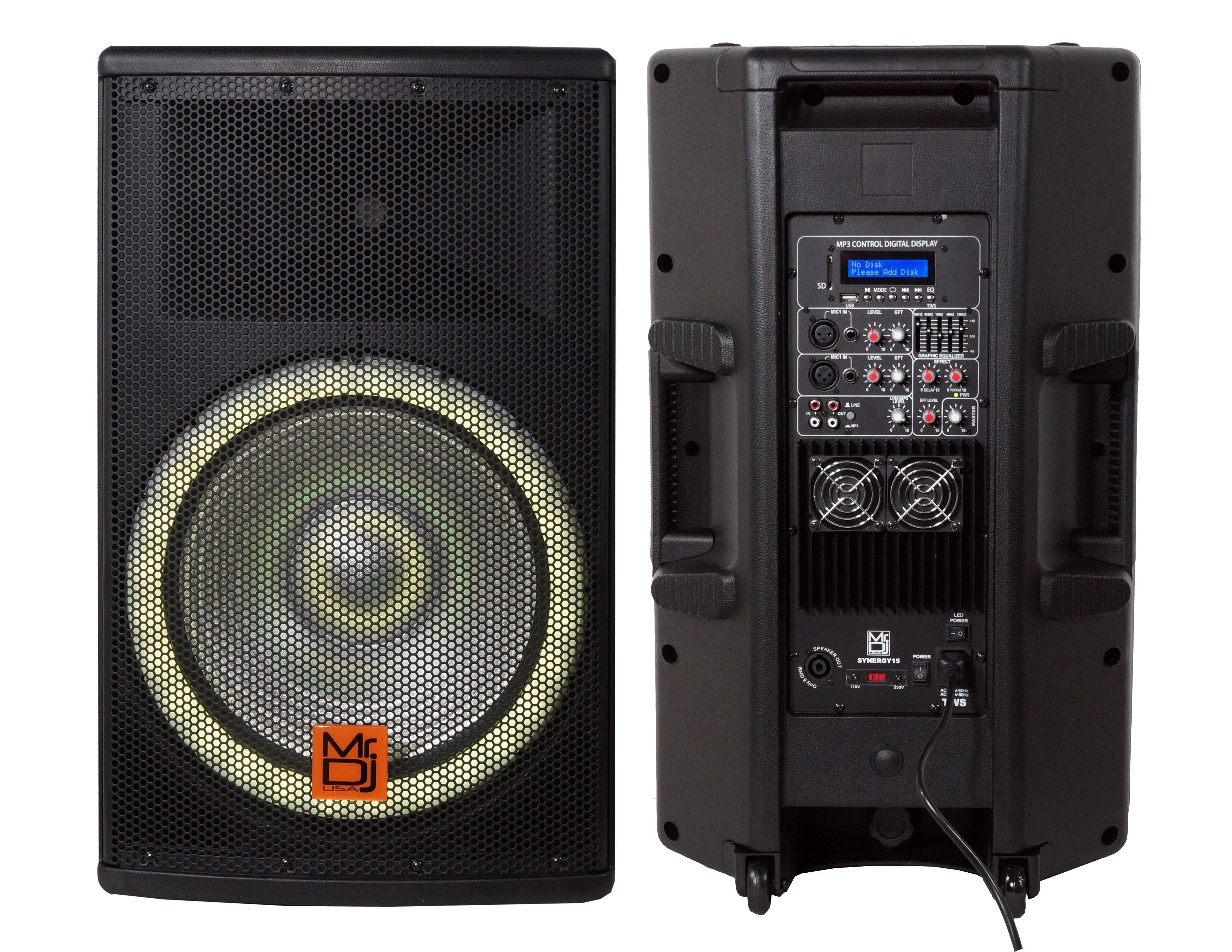 MR DJ SYNERGY15 Pro Audio Indoor Outdoor Ultra Powerful DJ Bluetooth 4500W