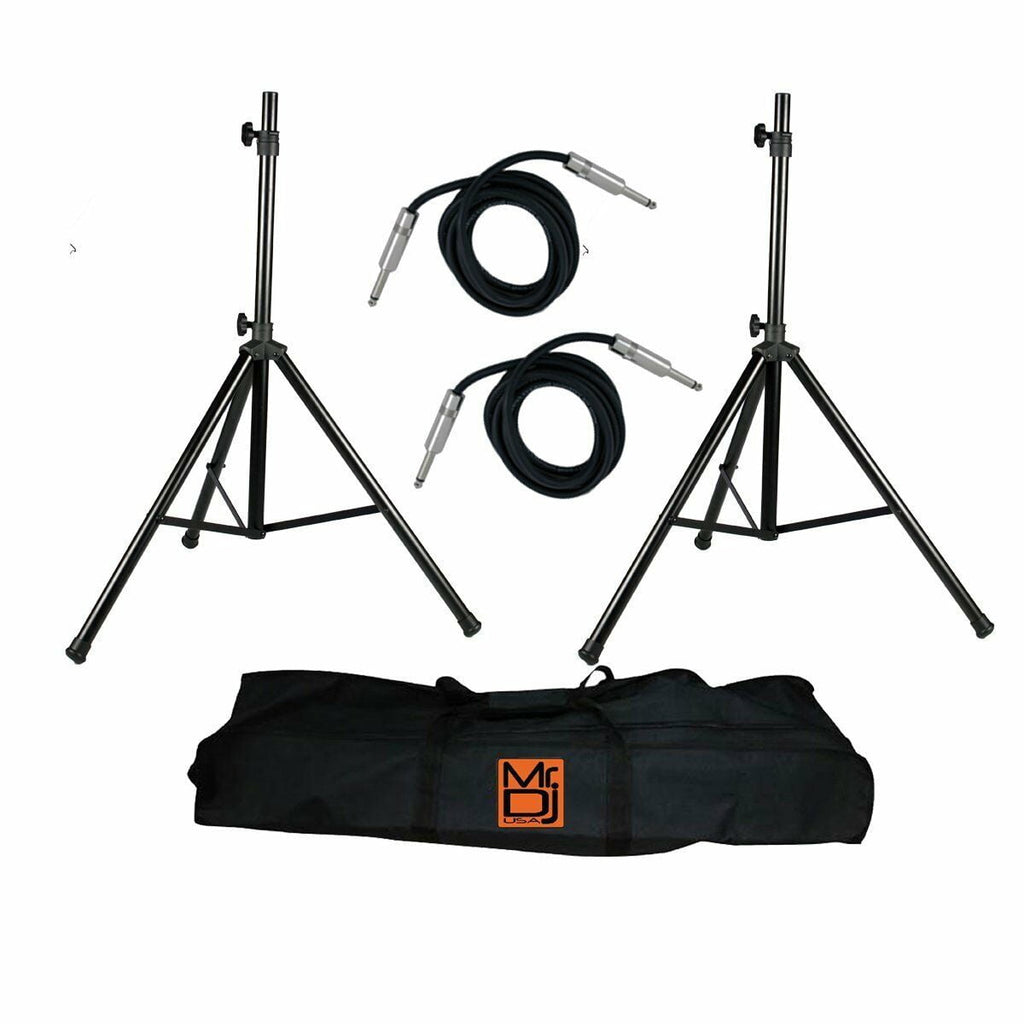 MR DJ SS750PKG Speaker Stand Bag & 1/4" Cable PRO PA DJ Home On Stage Speaker Stand Mount Holder with Road Carrying Bag