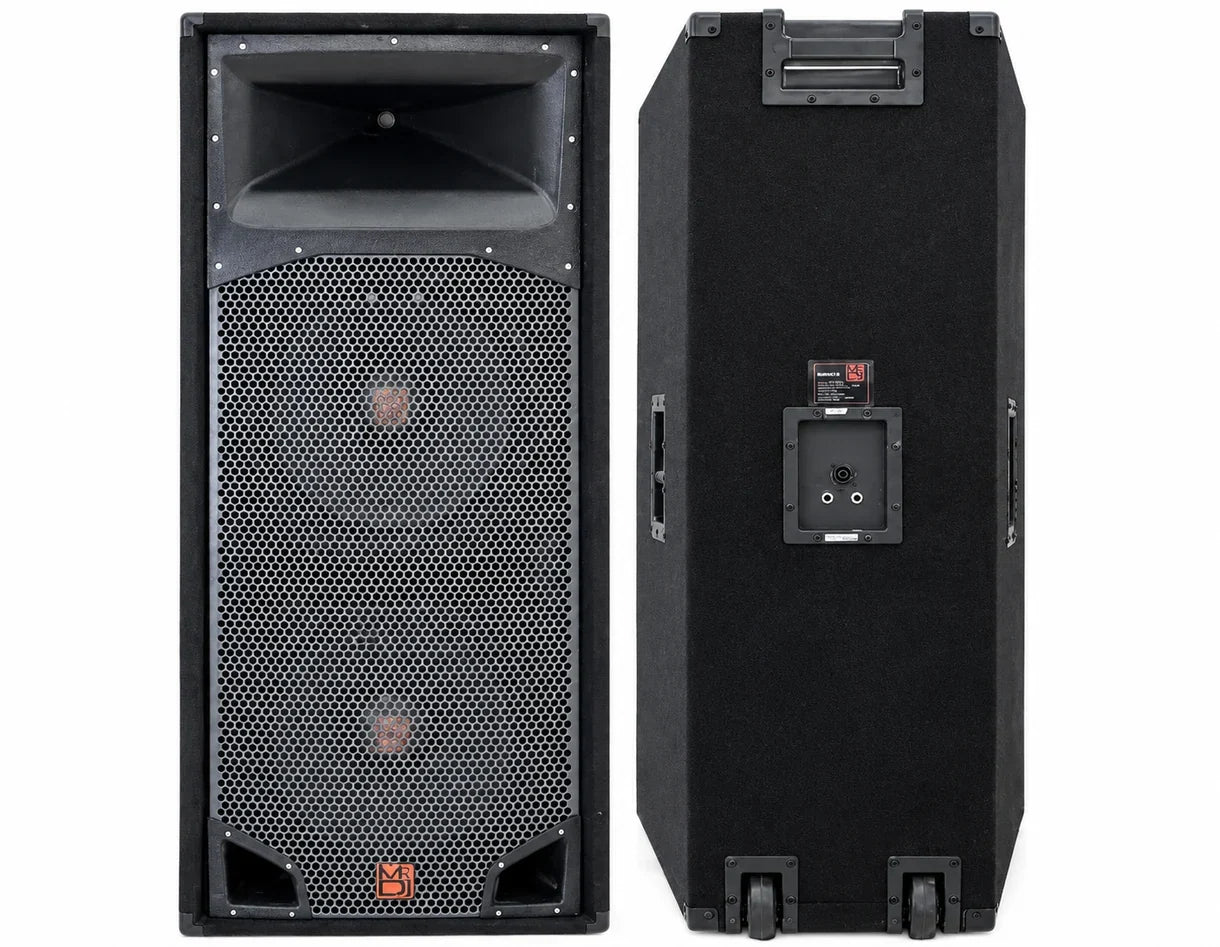 2 MR DJ COMSD15 Dual 15" Professional Passive PA Speaker 5000W
