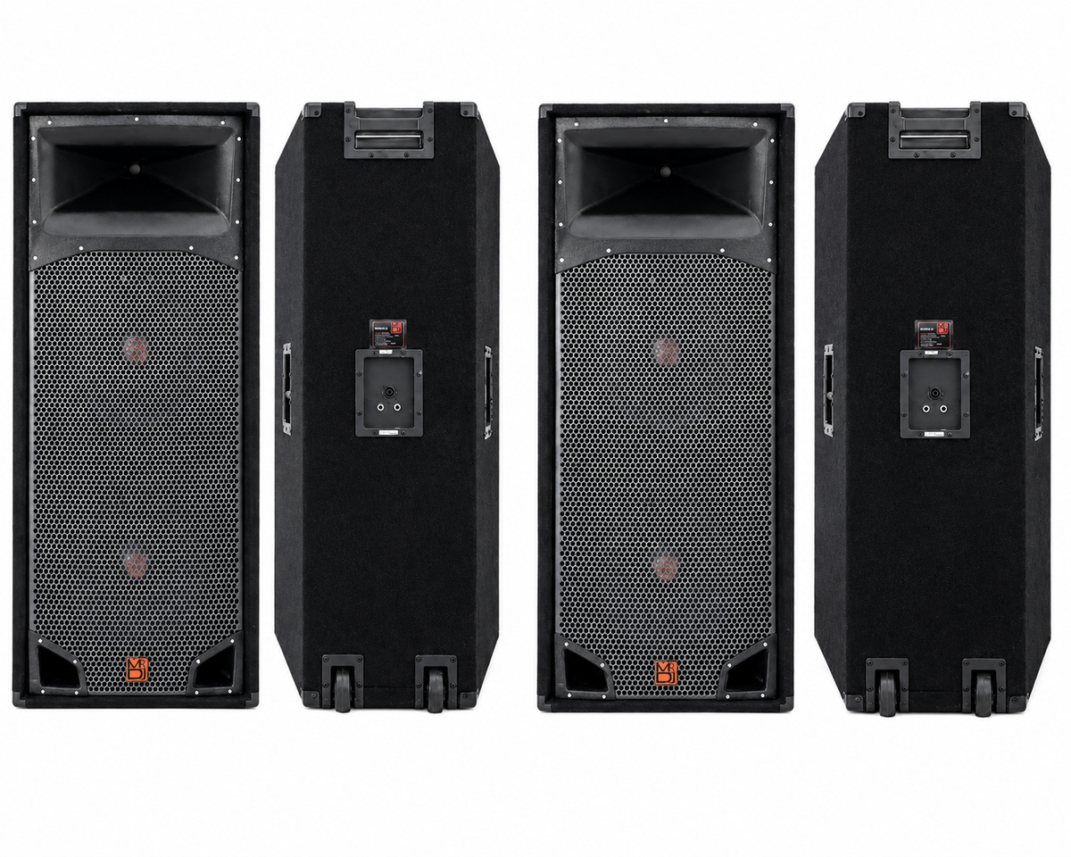 2 MR DJ COMSD15 Dual 15" Professional Passive PA Speaker 5000W