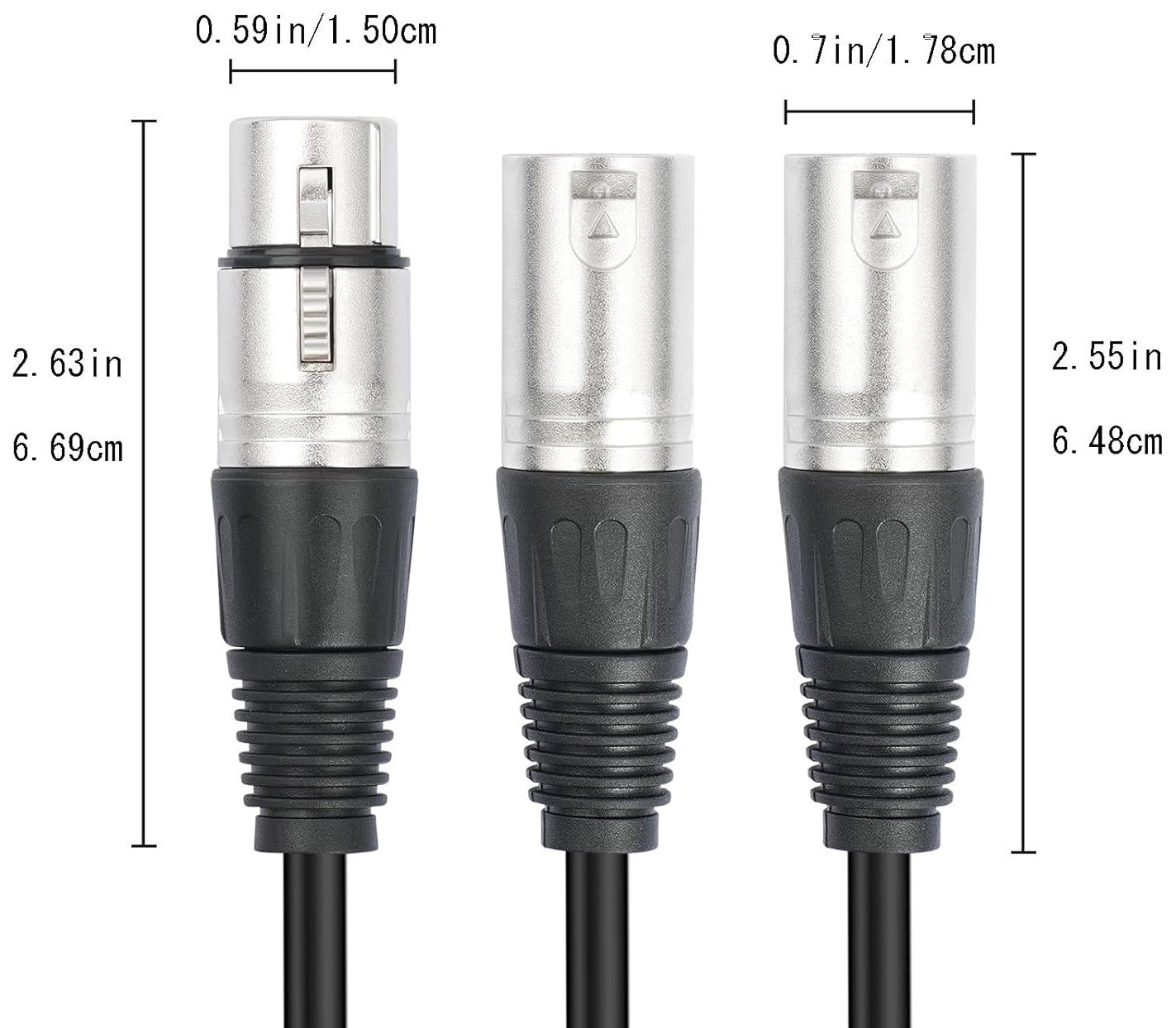 MR DJ CXFDXM3 3FT Single XLR Female to Dual XLR Male Microphone Splitter Cable